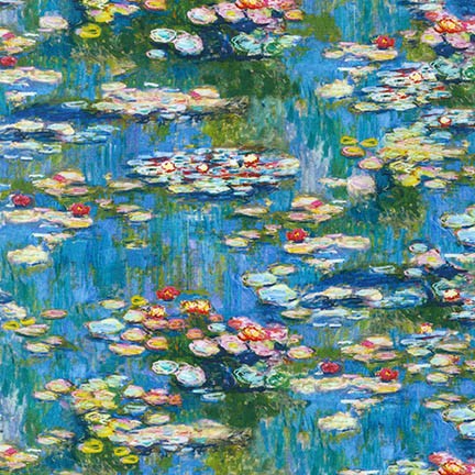 Claude Monet Water Lilies Water Robert Kaufman Cotton Fabric RK-SRK-17078-246