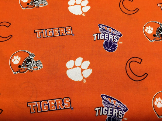 Clemson Tigers NCAA College Allover Sykel Cotton Fabric