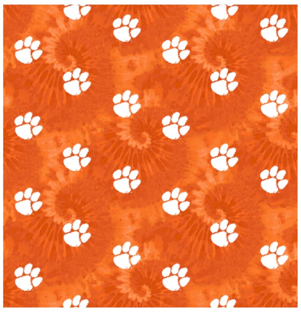 Clemson Tigers NCAA College Tie Dye Sykel Cotton Fabric