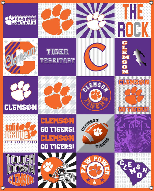 Clemson Tigers NCAA College Shirt Spirit Banner 58x47 inches Sykel Enterprises 4 Grommets Polyester Fabric CLEM-5003