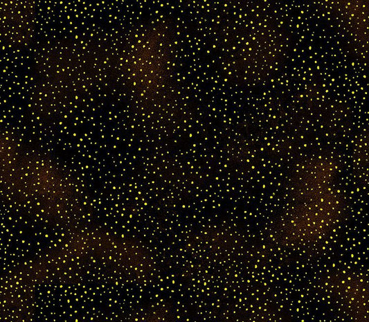 Cleo The Multiverse Golden Tiny Dots Black Chong-A Hwang Timeless Treasures Cotton Fabric