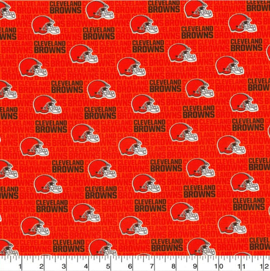 Cleveland Browns NFL Mini Name Print design Cotton Fabric