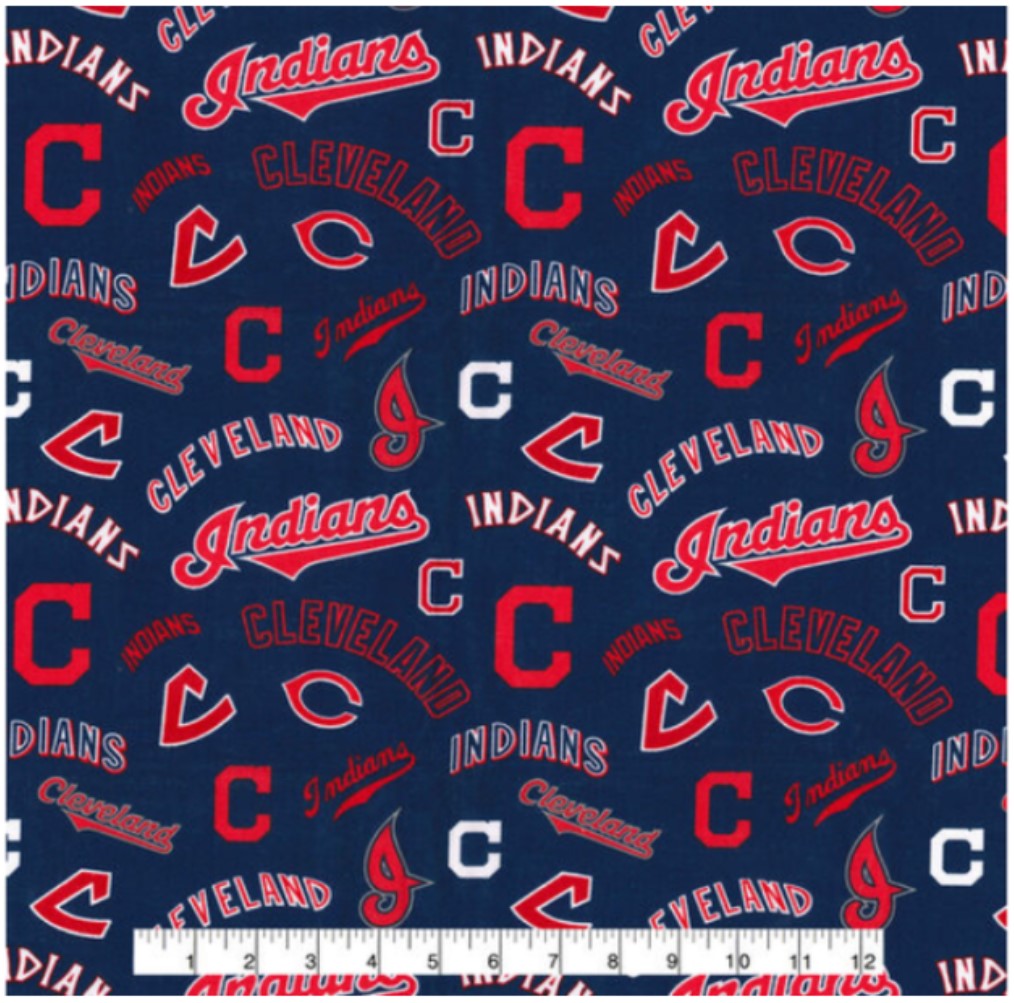 Cleveland Indians MLB Baseball Cooperstown Fabric Traditions Cotton Fabric