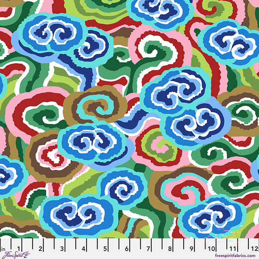 Cloud Scrolls Blue August 2026 Kaffe Fassett Collective Free Spirit Cotton Fabric FS-PWPJ138.BLUE