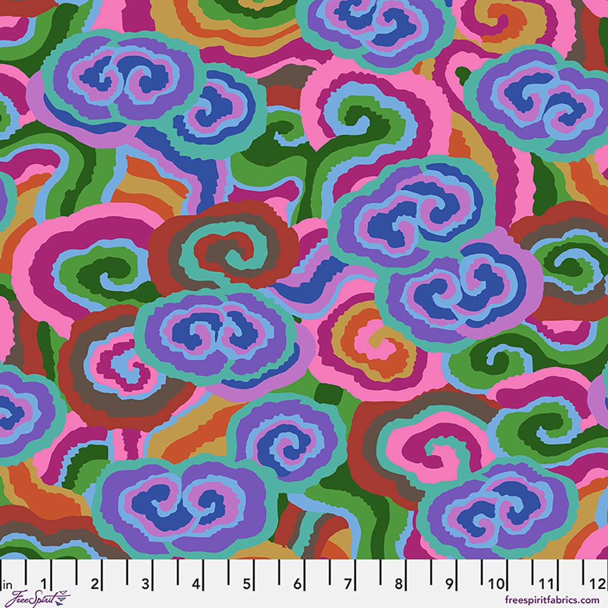 Cloud Scrolls Deep August 2026 Kaffe Fassett Collective Free Spirit Cotton Fabric FS-PWPJ138.DEEP