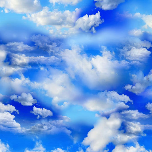 Clouds Bright Sky Wide Backing Blue Timeless Treasures Cotton Fabric