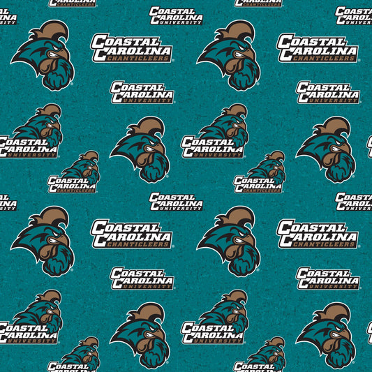 Coastal Carolina Chanticleers NCAA College Tone on Tone Sykel Cotton Fabric