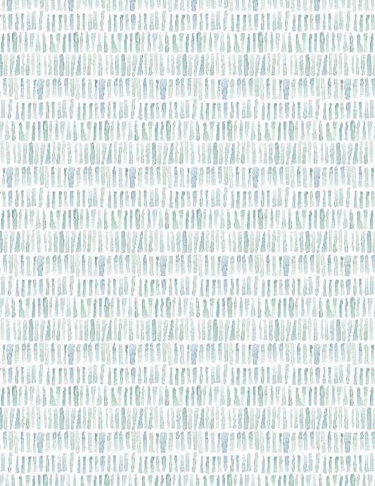 Coastal Sanctuary Fringe White Blue Susan Winget Wilmington Prints Cotton Fabric