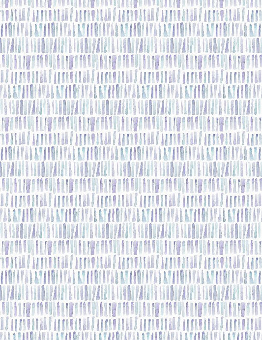 Coastal Sanctuary Fringe White Purple Susan Winget Wilmington Prints Cotton Fabric