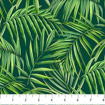 Coastal Breeze Palms Dk Green Northcott Studio Cotton Fabric NC-DP28564-78