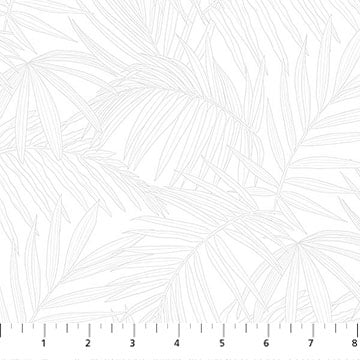 Coastal Breeze White Palms White Northcott Studio Cotton Fabric NC-28565-10