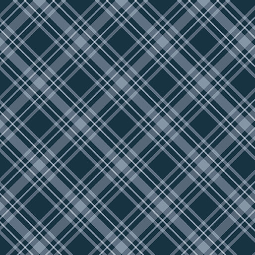Coastal Escape Plaid Dark Blue Nicole Decamp Benartex Cotton Fabric BE-15027-57