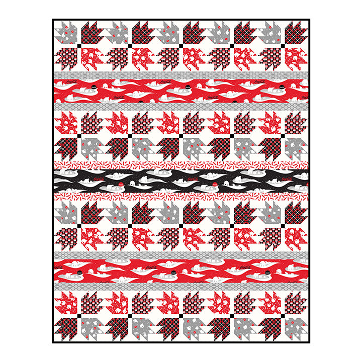 Coca Cola Polar Winter Ice Cold Digital Quilt Top 65"x82" Licensed Northcott Cotton Fabric NC-DQCC5
