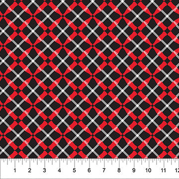 Coca Cola Polar Winter Plaid Black Licensed Northcott Cotton Fabric NC-CC1036-99