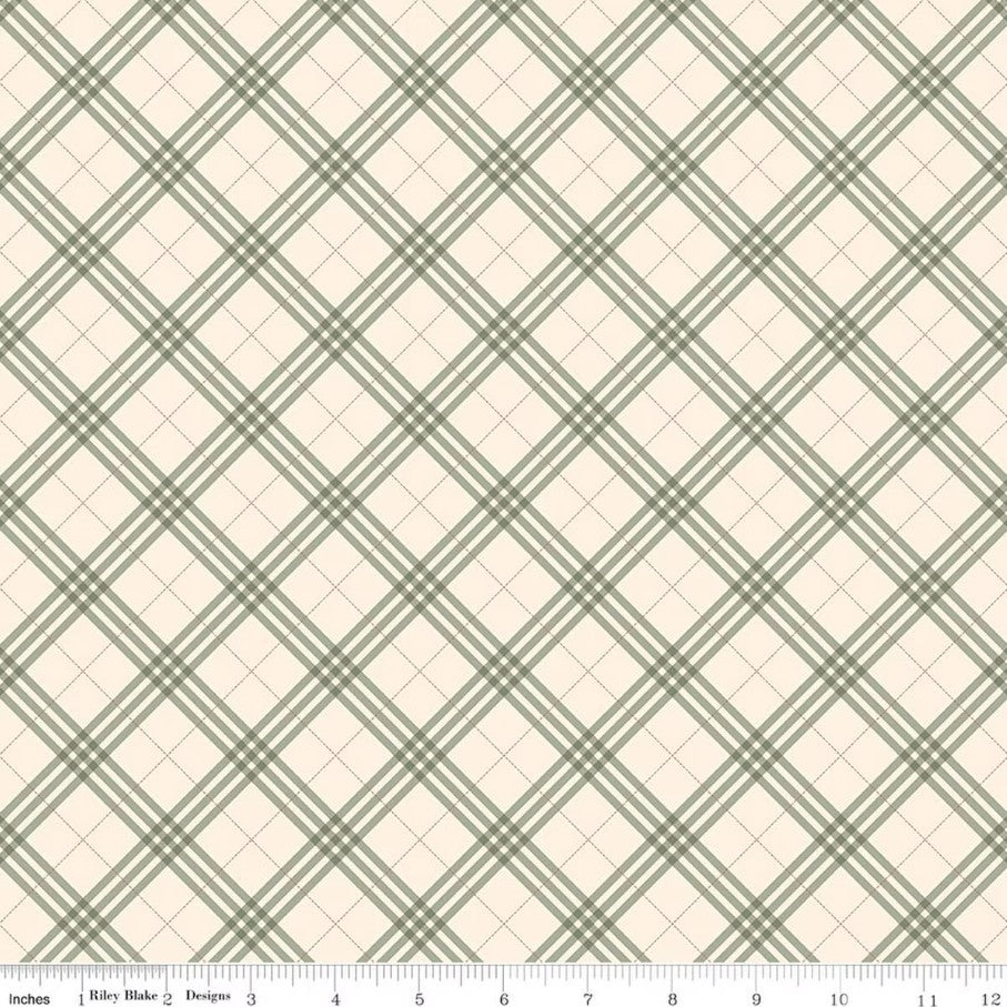 Coffee Time Plaid Cream Riley Blake Designs Cotton Fabric RB-C17133-CREAM