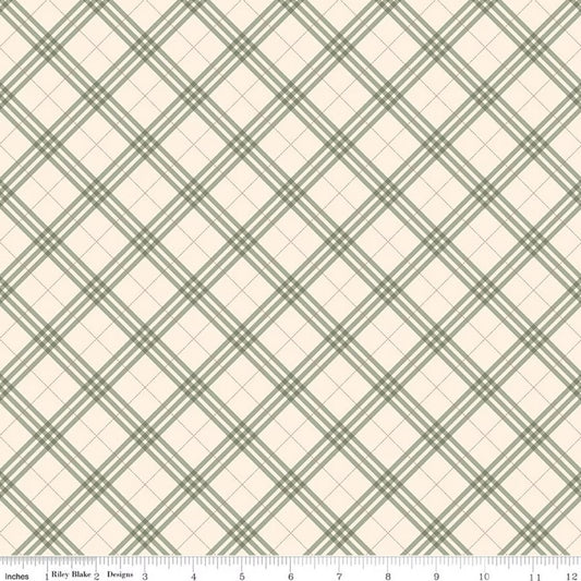 Coffee Time Plaid Cream Riley Blake Designs Cotton Fabric RB-C17133-CREAM