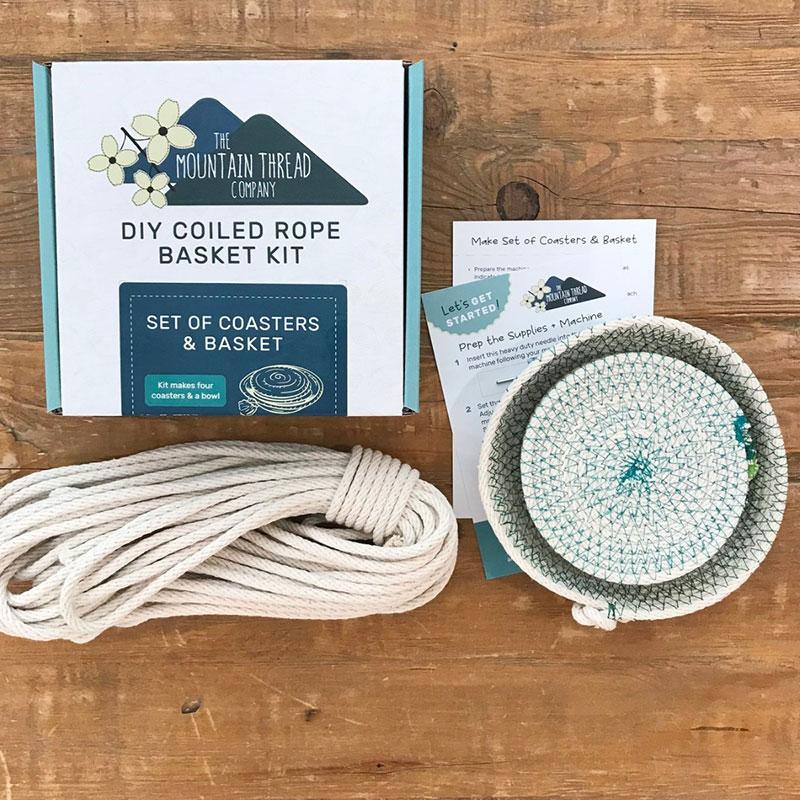Coiled Rope DYI Kit Set of Coasters & Basket The MountaThread Company TMTC-1SCBKIT15