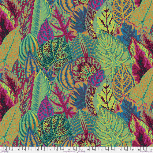 Coleus Moss Green Philip Jacobs Stash Kaffe Fassett Collective Free Spirit Cotton Fabric  FS-PWPJ030.MOSSX