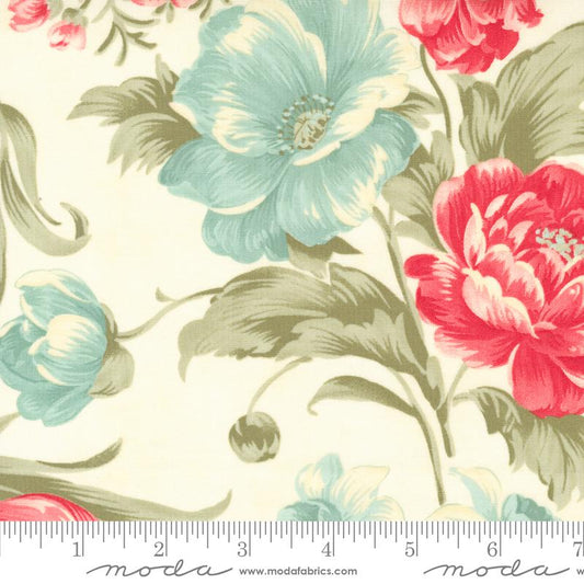 Collections a Cause: Etchings Bold Blossoms Floral Parchment Cream Howard Marcus 3 Sisters Moda Cotton Fabric