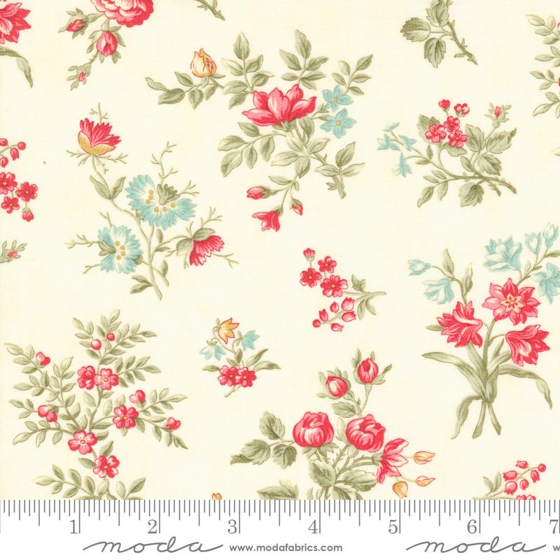 Collections a Cause: Etchings Grateful Garden Florals Parchment Cream Howard Marcus 3 Sisters Moda Cotton Fabric