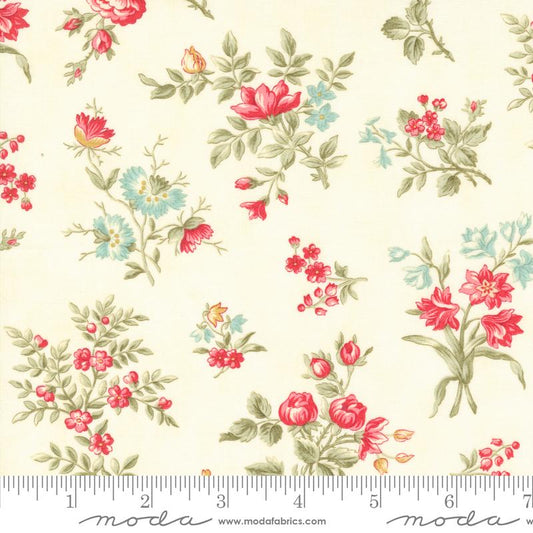 Collections a Cause: Etchings Grateful Garden Florals Parchment Cream Howard Marcus 3 Sisters Moda Cotton Fabric