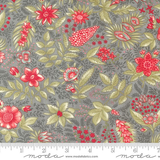 Collections a Cause: Etchings Joyful Jacobean Florals Slate Grey Howard Marcus 3 Sisters Moda Cotton Fabric