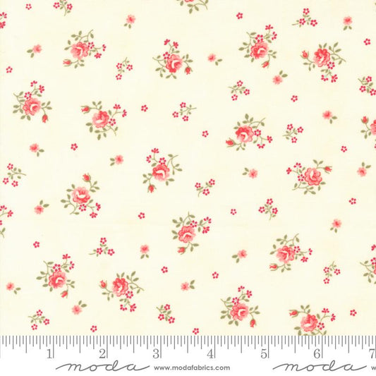 Collections a Cause: Etchings Peaceful Posies Floral Parchment Cream Howard Marcus 3 Sisters Moda Cotton Fabric