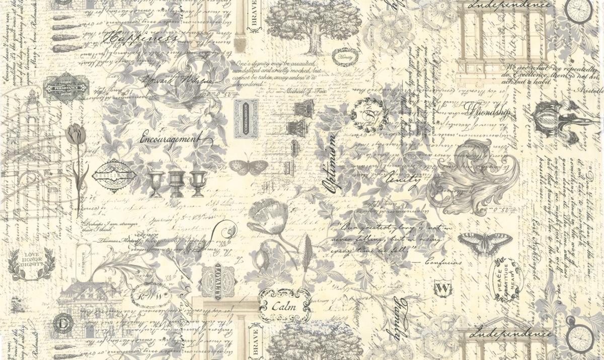 Collections a Cause: Etchings Perseverance Collage Toile Parchment Cream Howard Marcus 3 Sisters Moda Cotton Fabric