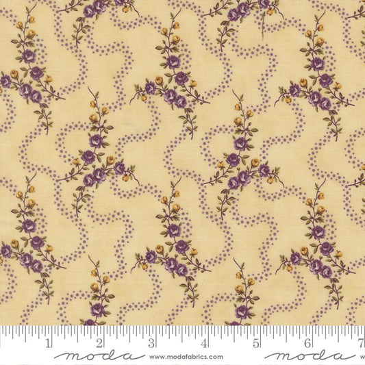 Collections Essence Meandering Path Florals Stripes Parchment Howard Marcus Moda Cotton Fabric MD-46272-11