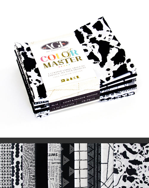 Color Master No.13 Light & Shadow Edition Fat Quarter Bundle 18"x21" 10 pcs Art Gallery Cotton Fabric