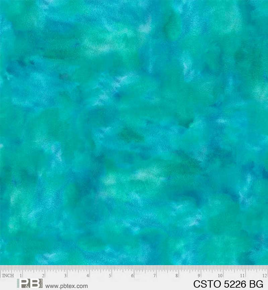 Color Stories Mixed Watercolor Texture Blue Green Stephanie Ryan P&B Textiles Cotton Fabric PB-CSTO-5226-BG