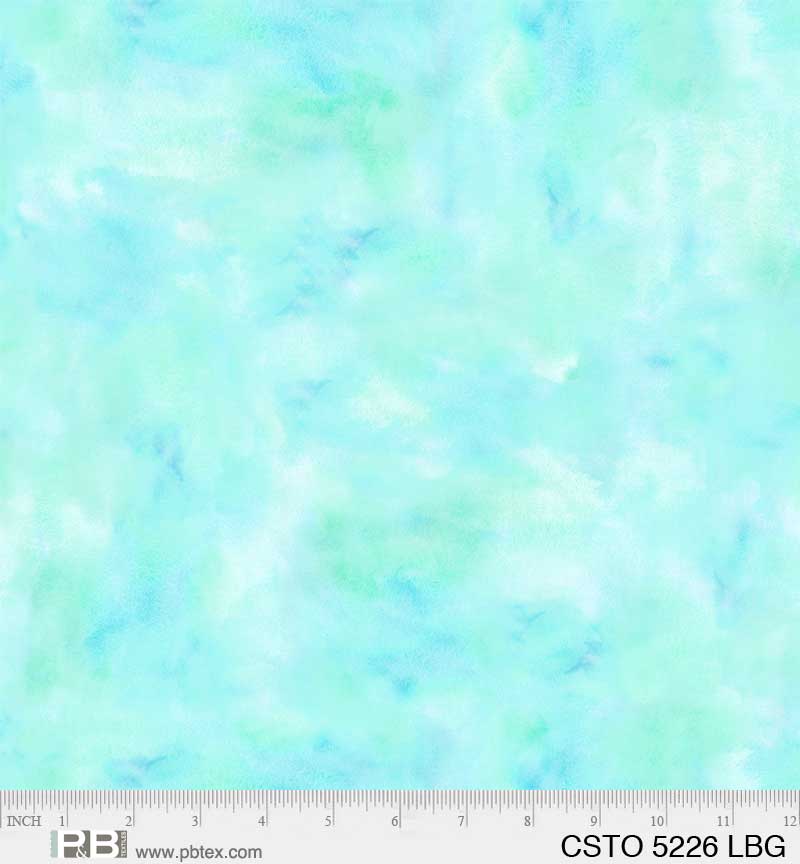 Color Stories Mixed Watercolor Texture Light Blue Green Stephanie Ryan P&B Textiles Cotton Fabric PB-CSTO-5226-LBG