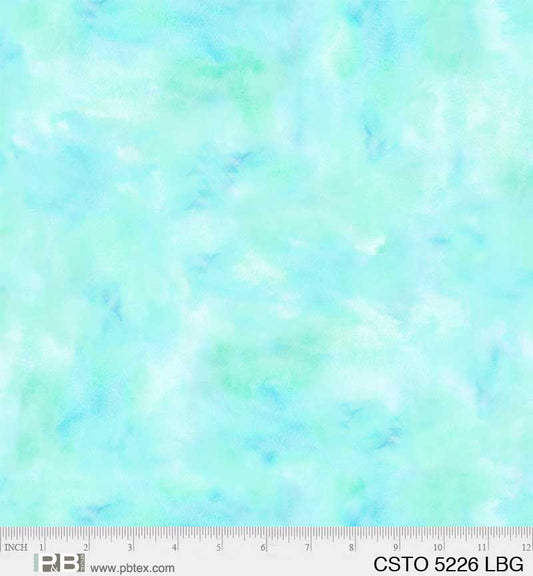 Color Stories Mixed Watercolor Texture Light Blue Green Stephanie Ryan P&B Textiles Cotton Fabric PB-CSTO-5226-LBG