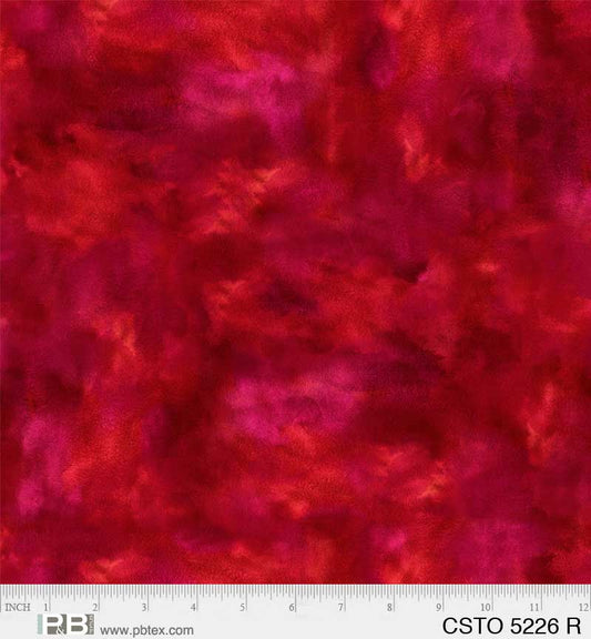 Color Stories Mixed Watercolor Texture Red Stephanie Ryan P&B Textiles Cotton Fabric PB-CSTO-5226-R