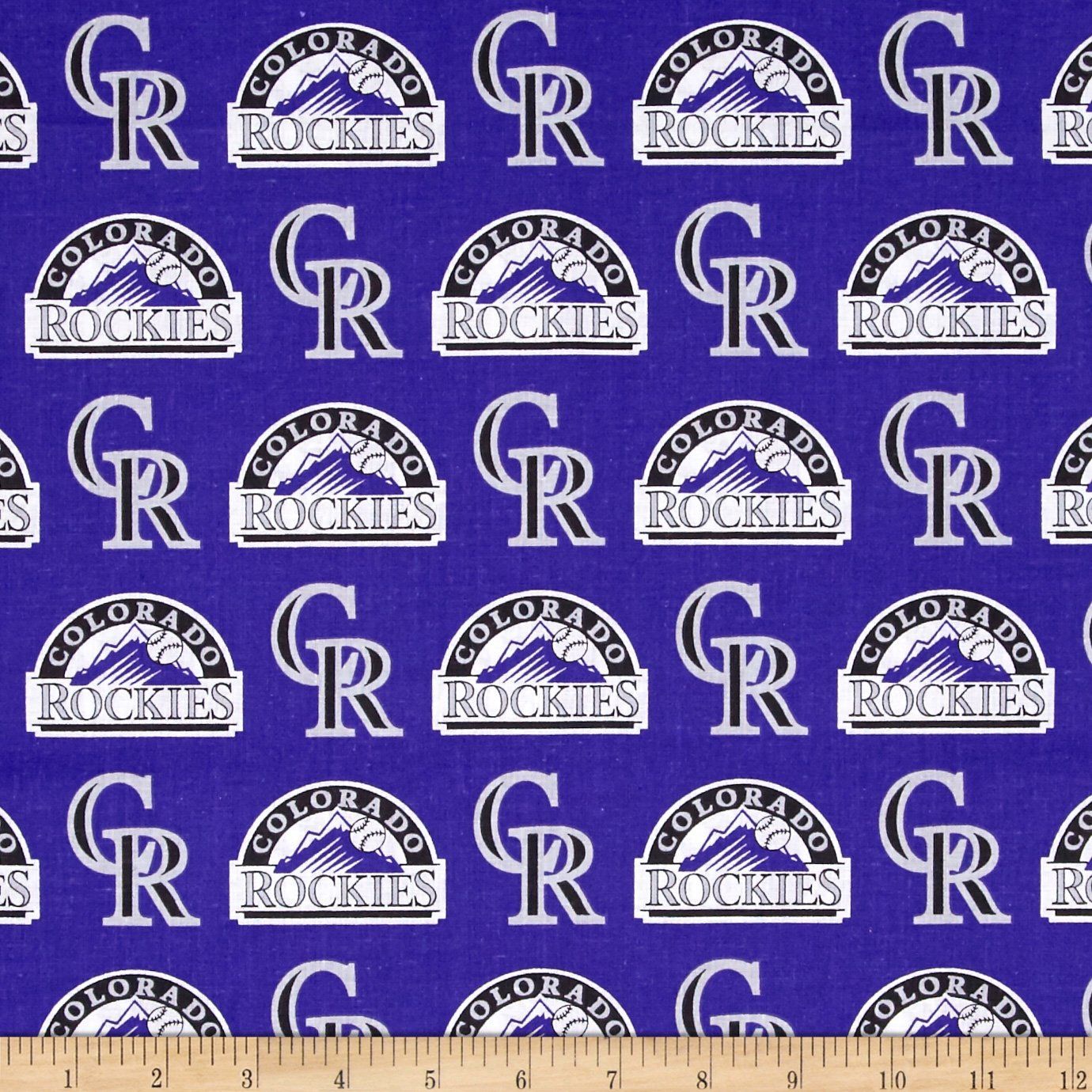 Colorado Rockies MLB Baseball Logo and Name Fabric Traditions Cotton Fabric