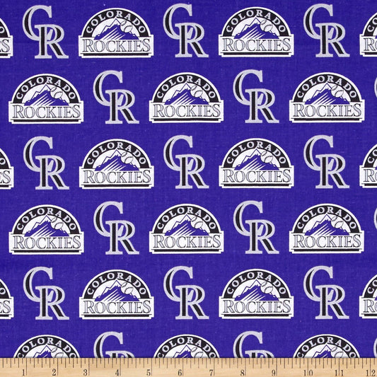 Colorado Rockies MLB Baseball Logo and Name Fabric Traditions Cotton Fabric