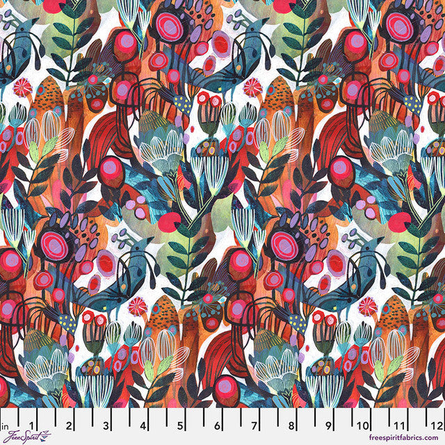 Colori Cherie White Este Macleod Free Spirit Cotton Fabric FS-PWES038.WHITE