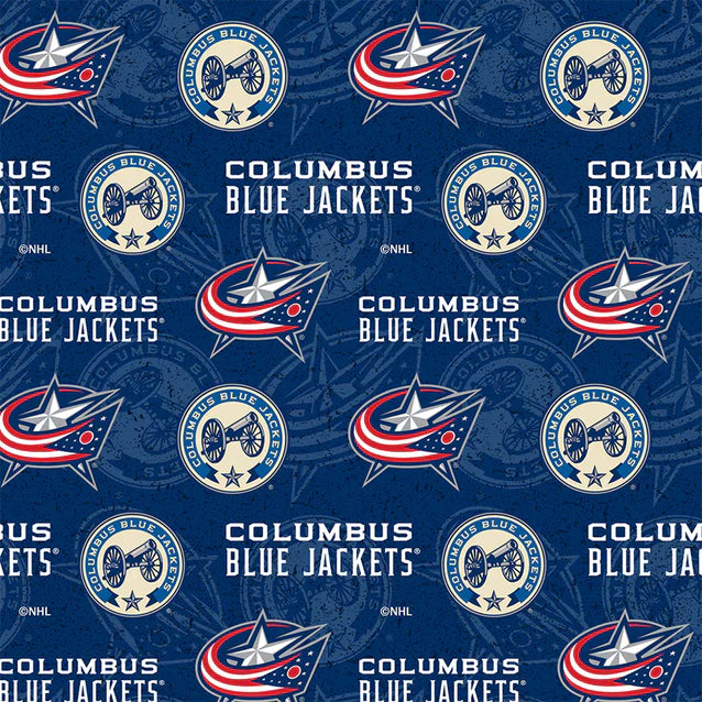 Columbus Blue Jackets NHL Hockey Tone on Tone Sykel Enterprises Cotton Fabric NHL-1199-CBJ
