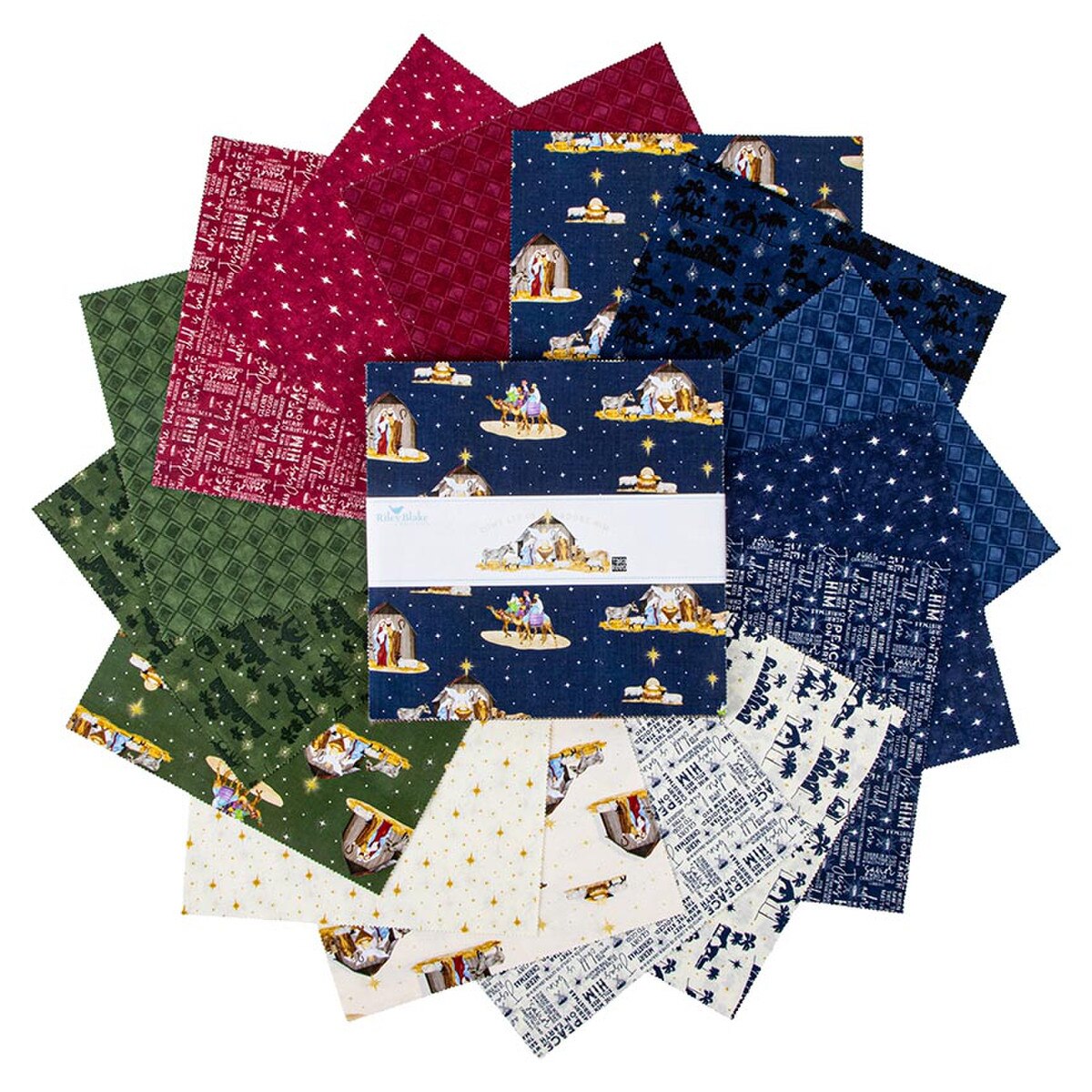 Come Let Us Adore Him 10" Squares Stackers 42pcs Tara Reed Riley Blake Cotton Fabric RB-10-16310-42