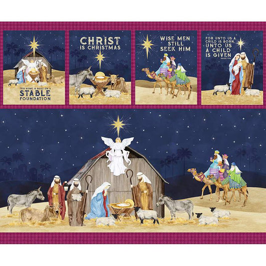 Come Let Us Adore Him Panel 35.5" Tara Reed Riley Blake Designs Cotton Fabric RB-PD16316-PANEL