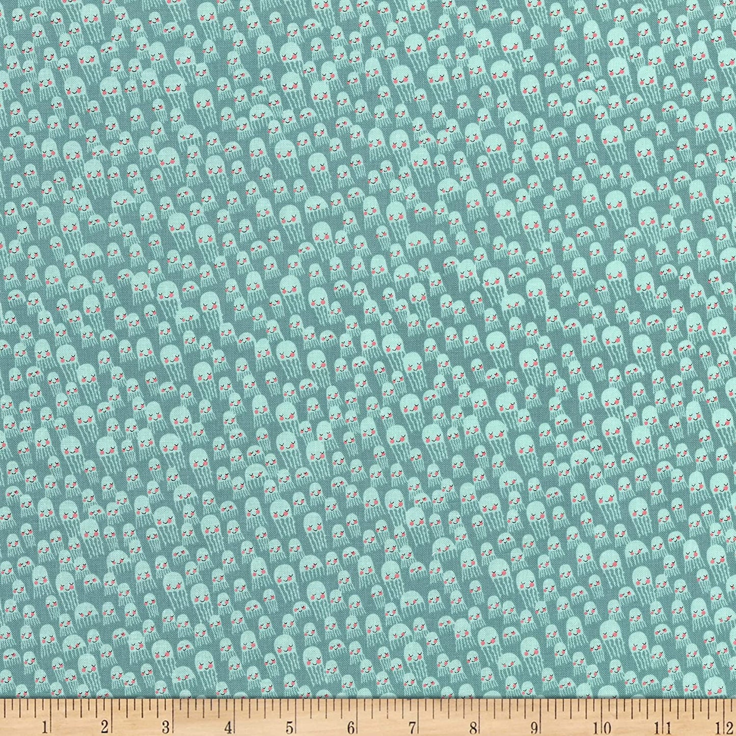 Commotion the Ocean Jelly Fish Aqua Blank Quilting Cotton Fabric