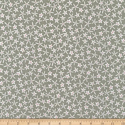 Commotion the Ocean Starfish Gray Blank Quilting Cotton Fabric