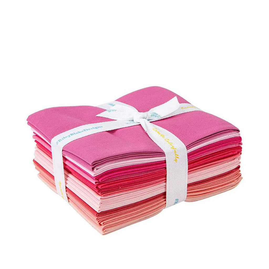 Confetti Cottons Pink Fat Quarter Bundle 18"x22" 12pcs The RBD Designers Riley Blake Cotton Fabric