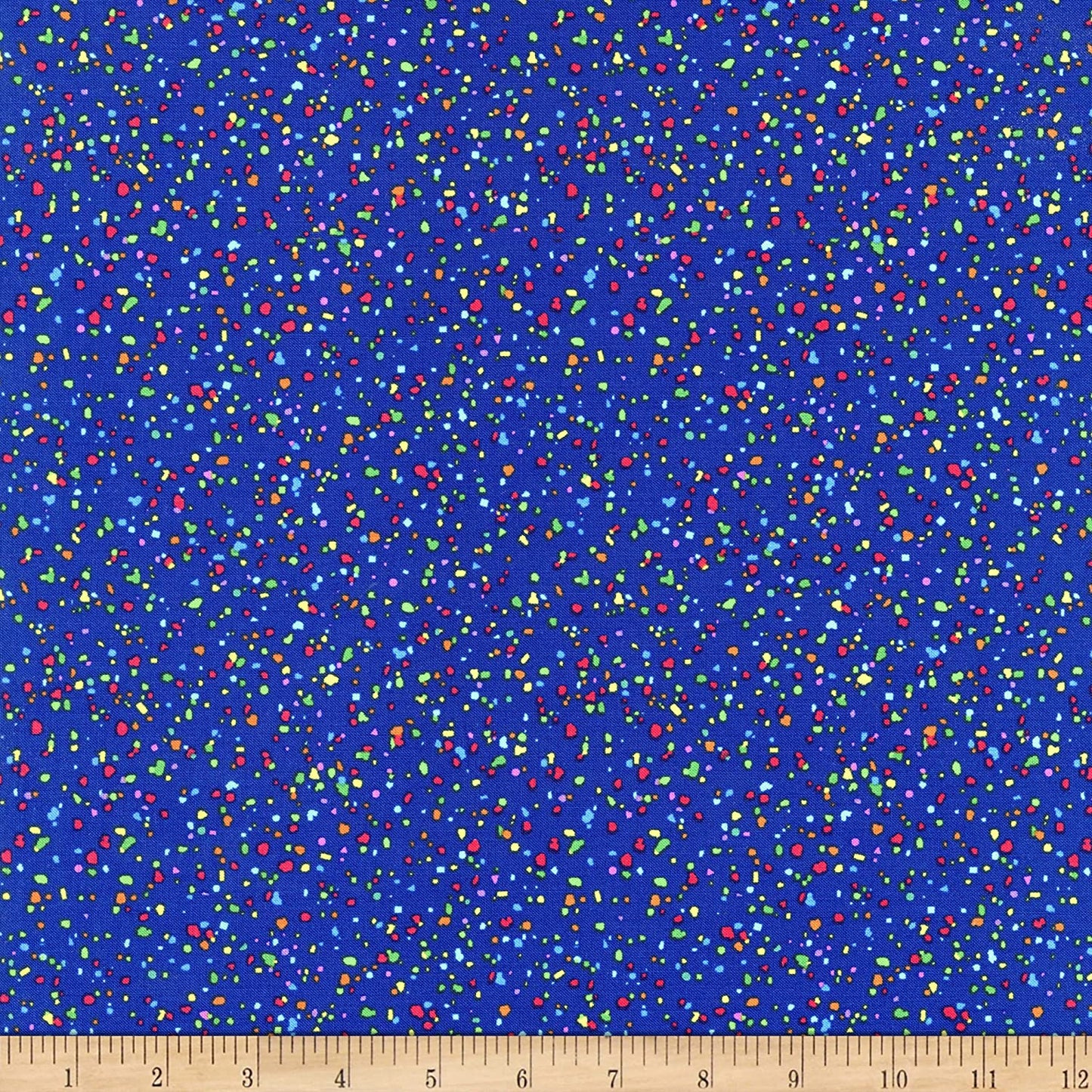 Confetti Dot Rainbow Navy Blue Blender Timeless Treasures Cotton Fabric