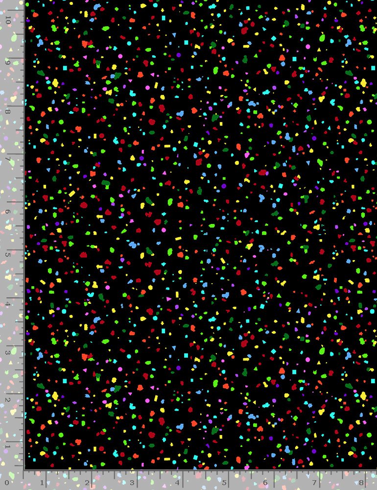 Confetti Rainbow Black Blender Timeless Treasures Cotton Fabric
