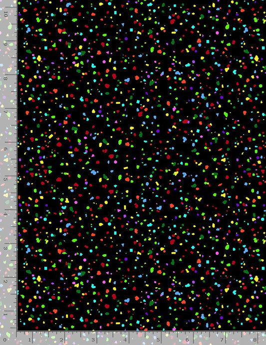 Confetti Rainbow Black Blender Timeless Treasures Cotton Fabric