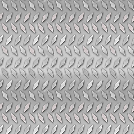 Construction Zone Diamond Plate Silver Robert Giordano Henry Glass Cotton Fabric