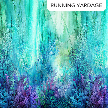 Coral Reef Ombre Turquoise Multi Deborah Edwards and Melanie Samra Northcott Cotton Fabric NC-DP28876-66