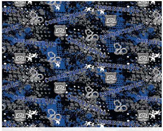 Corrections Officer Abstract Geometric Design Cotton Fabric 1180-CO