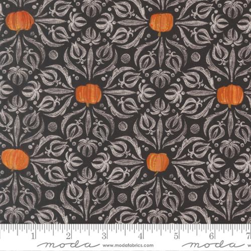 Coven Medallion Tiles Damask Onyx Black Robin Pickens Moda Cotton Fabric MD-48802-16
